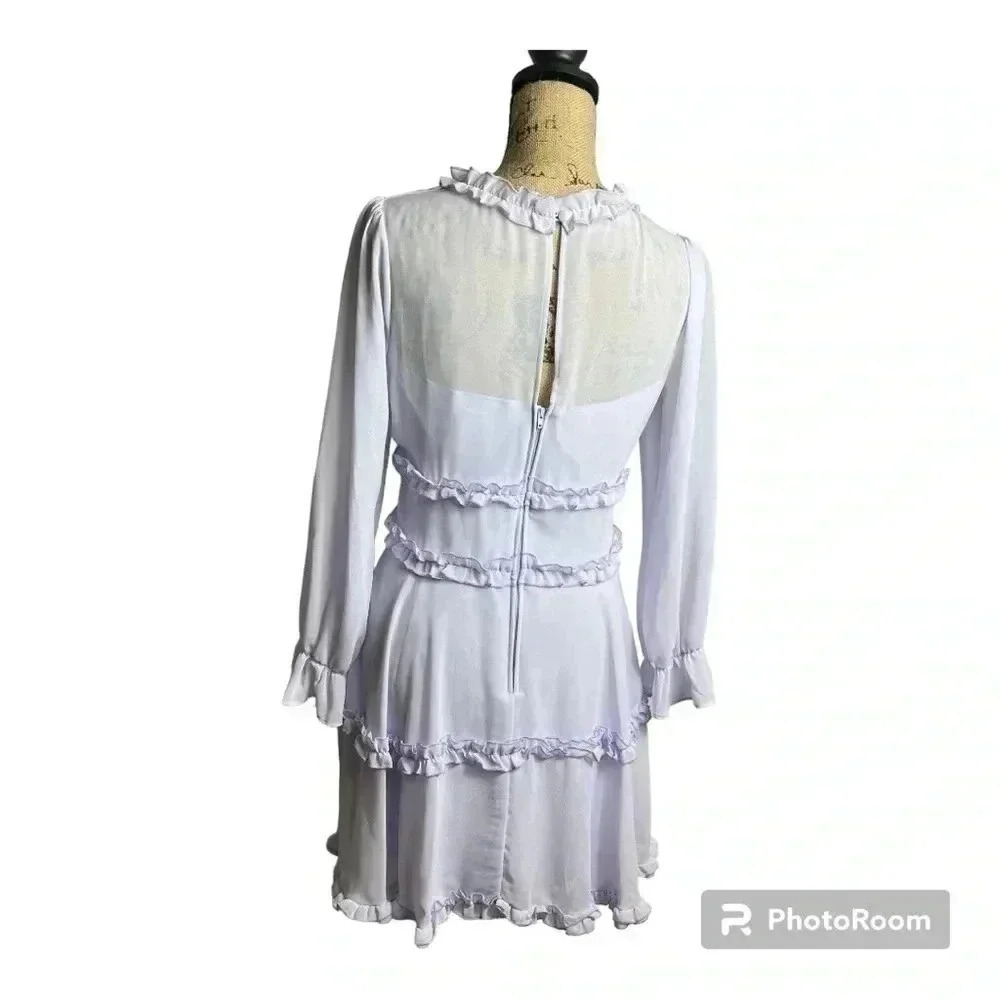 B. Darlin purple woman mini dress size 7/8, V neck, ruffles - Picture 4 of 6